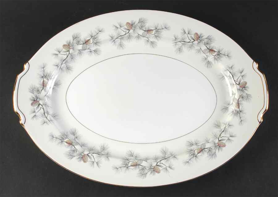 Olympia (Pine Cones) 17" Oval Serving Platter by Narumi-1