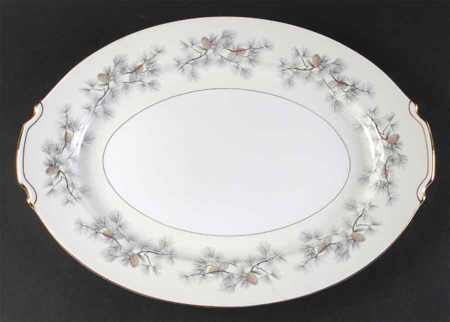 Olympia (Pine Cones) 14" Oval Serving Platter by Narumi-1