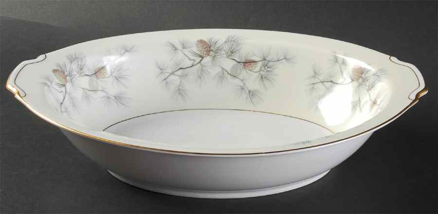 Olympia (Pine Cones) 11" Oval Vegetable Bowl by Narumi-1