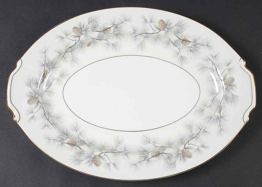 Olympia (Pine Cones) 12" Oval Serving Platter by Narumi-1