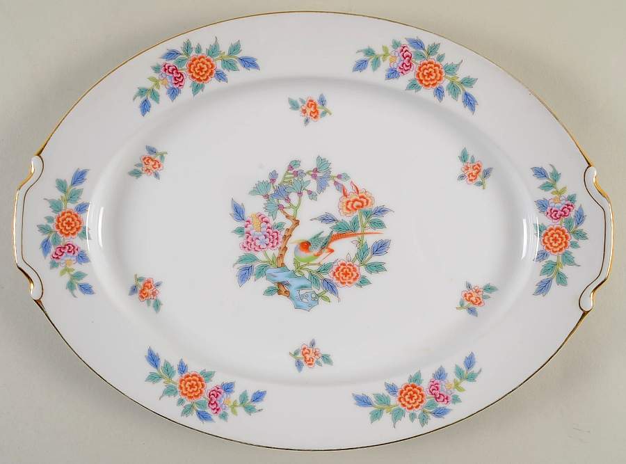 Oriental Garden 14" Oval Serving Platter by Narumi-1