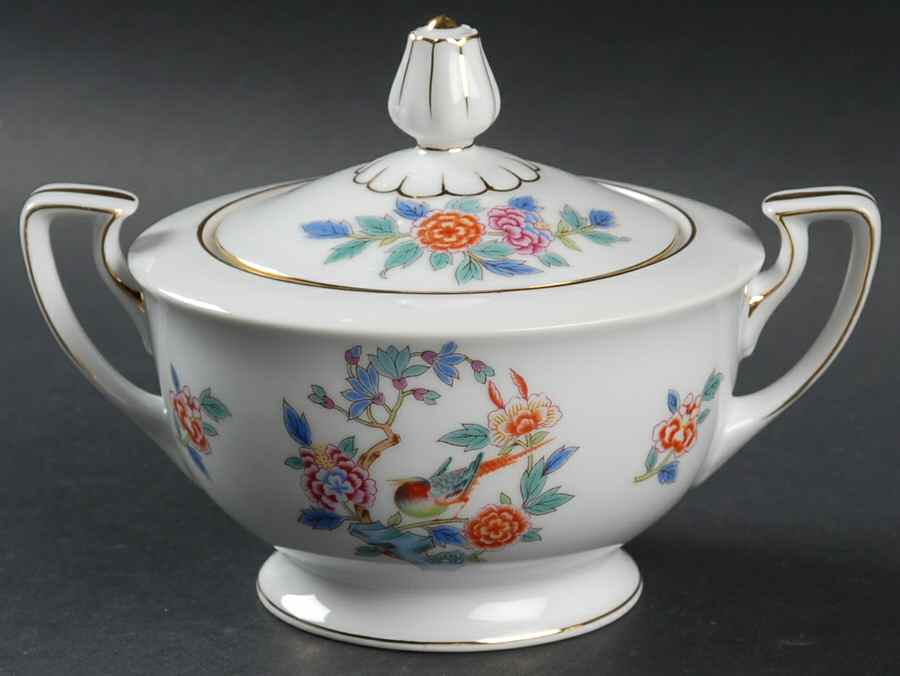 Oriental Garden Sugar Bowl & Lid by Narumi-1