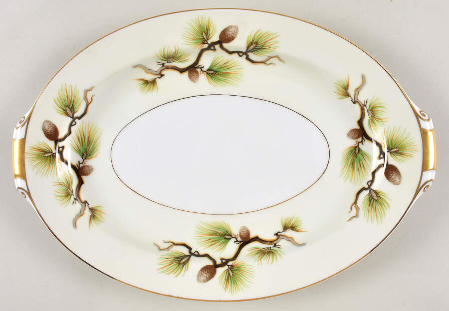 Pinecone 12" Oval Serving Platter by Narumi-1