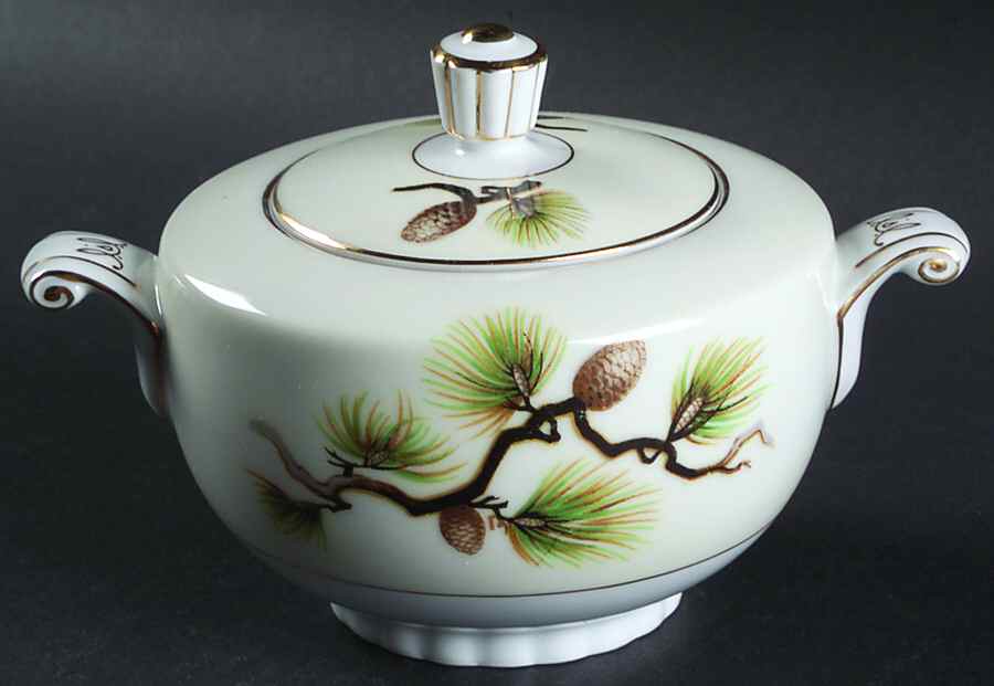 Pinecone Sugar Bowl & Lid by Narumi-1