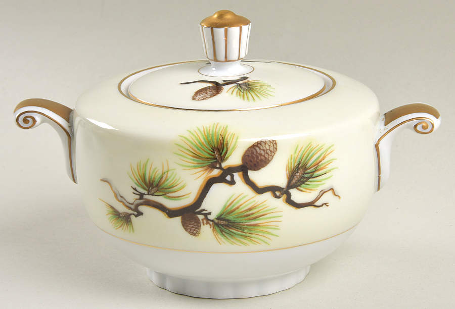 Shasta Pine Cream Sugar Bowl & Lid by Narumi-1