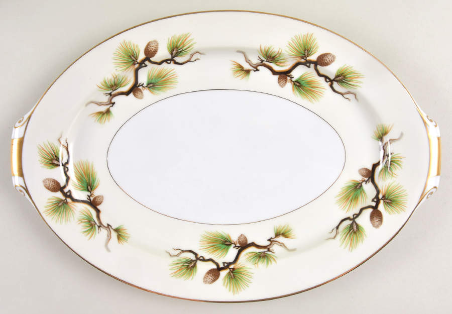 Shasta Pine Cream 15" Oval Serving Platter by Narumi-1