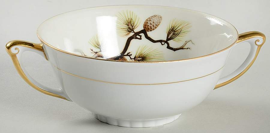 Shasta Pine Cream Footed Cream Soup Bowl by Narumi-1