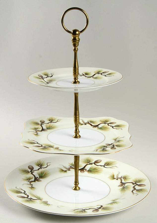 Shasta Pine Cream 3-Tiered Serving Tray (DP, SP, BB) by Narumi-1