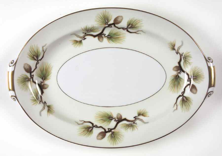 Shasta Pine Cream 13" Oval Serving Platter by Narumi-1