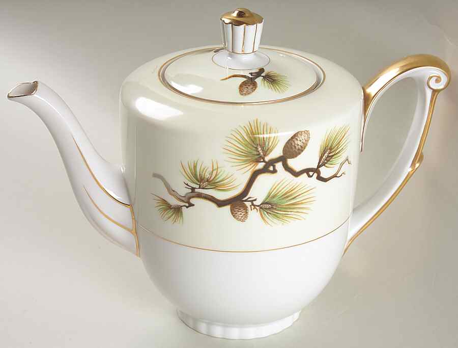 Shasta Pine Cream Teapot & Lid by Narumi-1