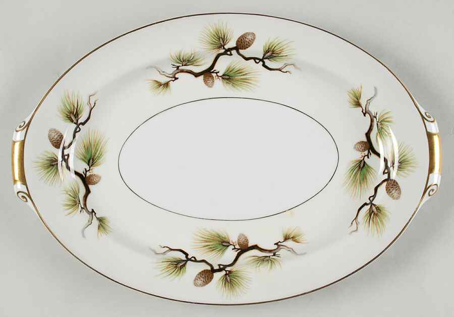Shasta Pine Cream 12" Oval Serving Platter by Narumi-1