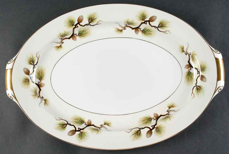 Shasta Pine Cream 17" Oval Serving Platter by Narumi-1
