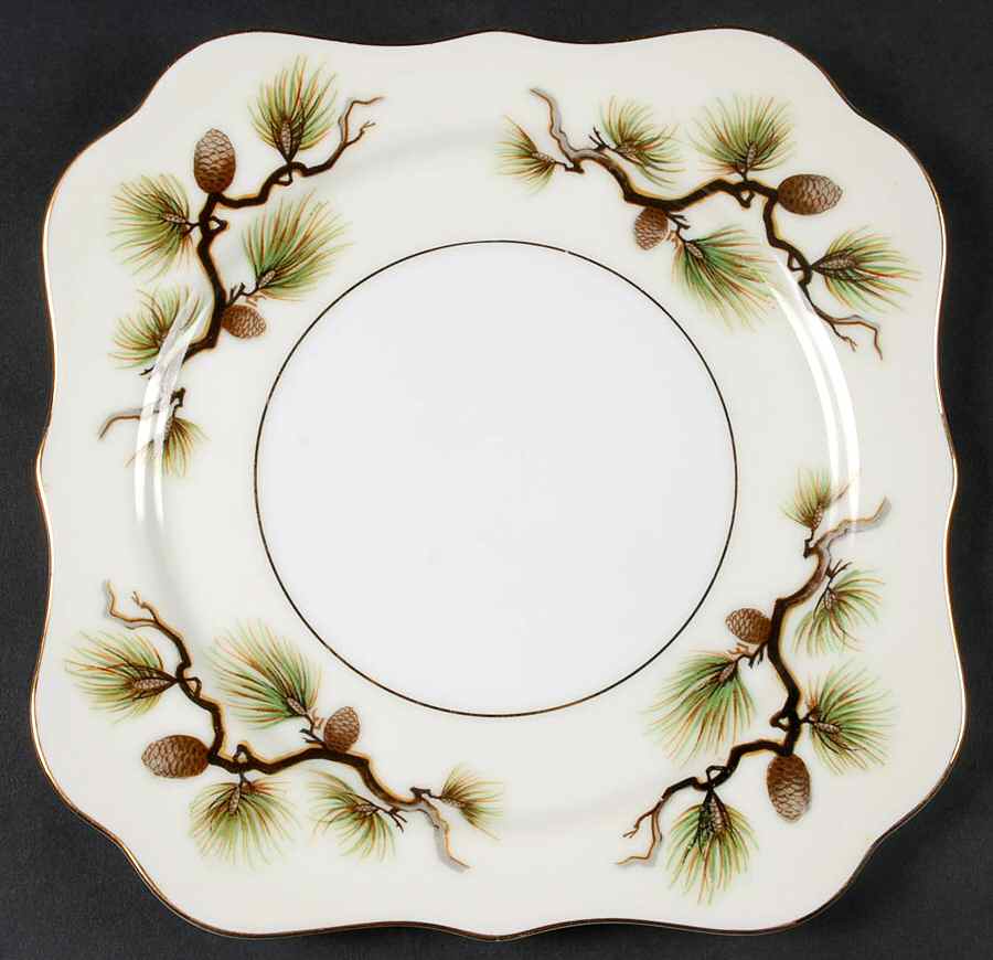 Shasta Pine Cream Square Salad Plate by Narumi-1