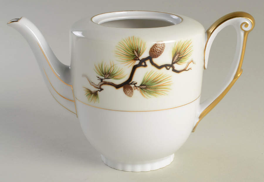 Shasta Pine White Teapot No Lid by Narumi-1