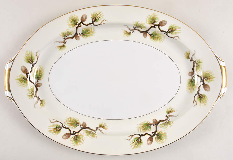 Shasta Pine White 17" Oval Serving Platter by Narumi-1