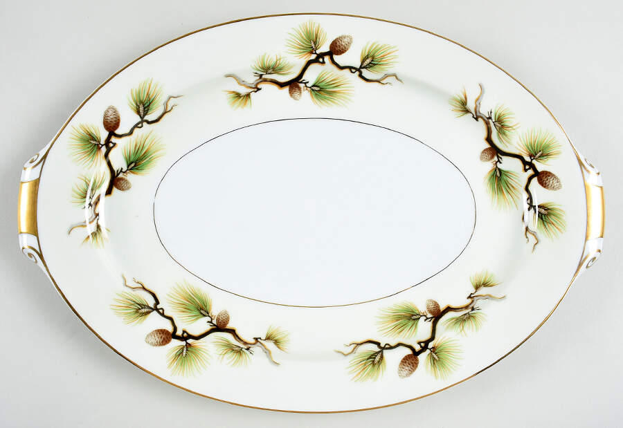 Shasta Pine White 15" Oval Serving Platter by Narumi-1