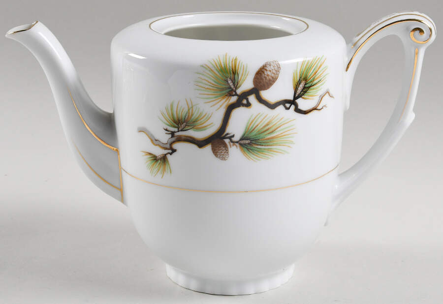 Shasta Pine White Teapot No Lid by Narumi-1