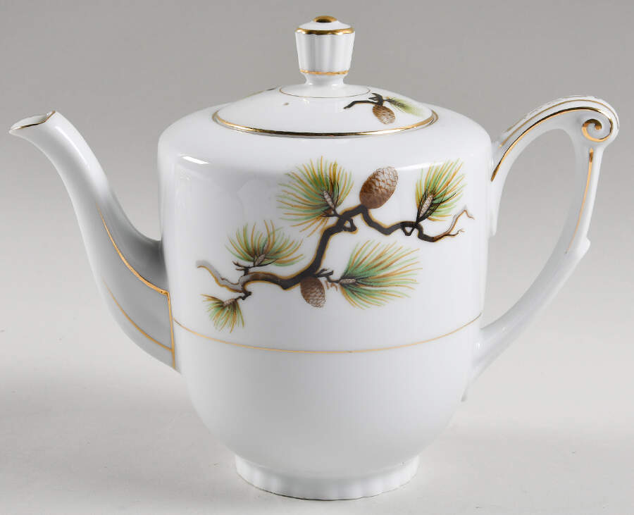Shasta Pine White Teapot & Lid by Narumi-1