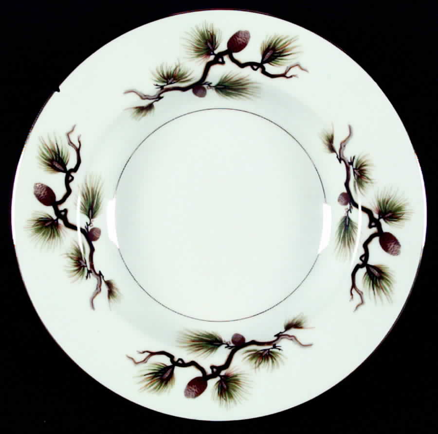 Shasta Pine White Rim Soup Bowl by Narumi-1