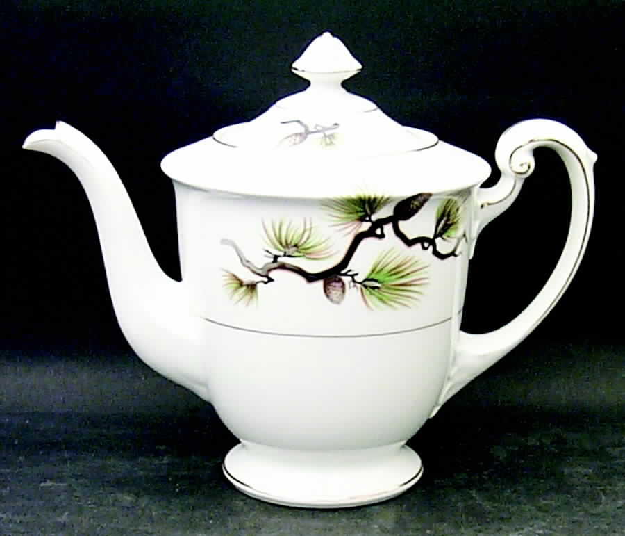 Shasta Pine White Teapot & Lid by Narumi-1