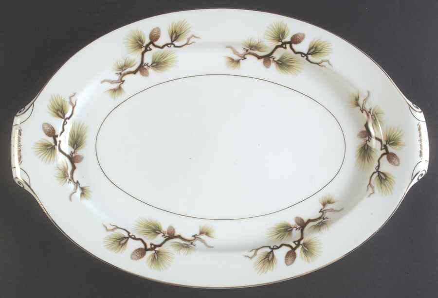 Shasta Pine White 17" Oval Serving Platter by Narumi-1