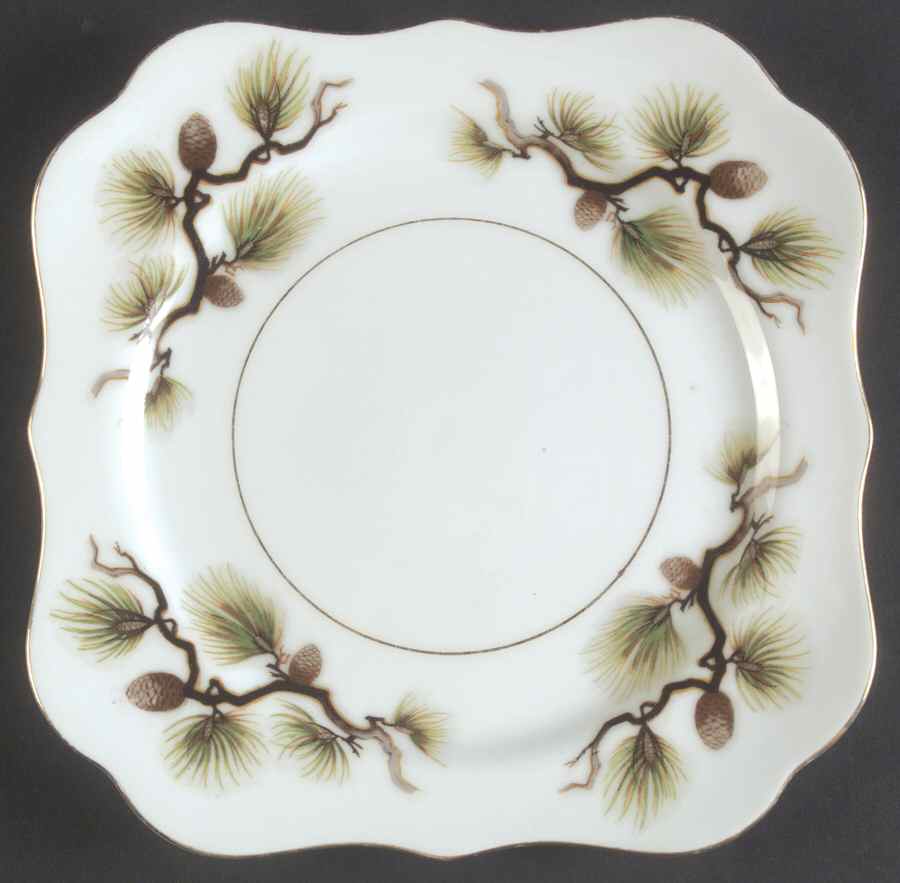 Shasta Pine White Square Salad Plate by Narumi-1