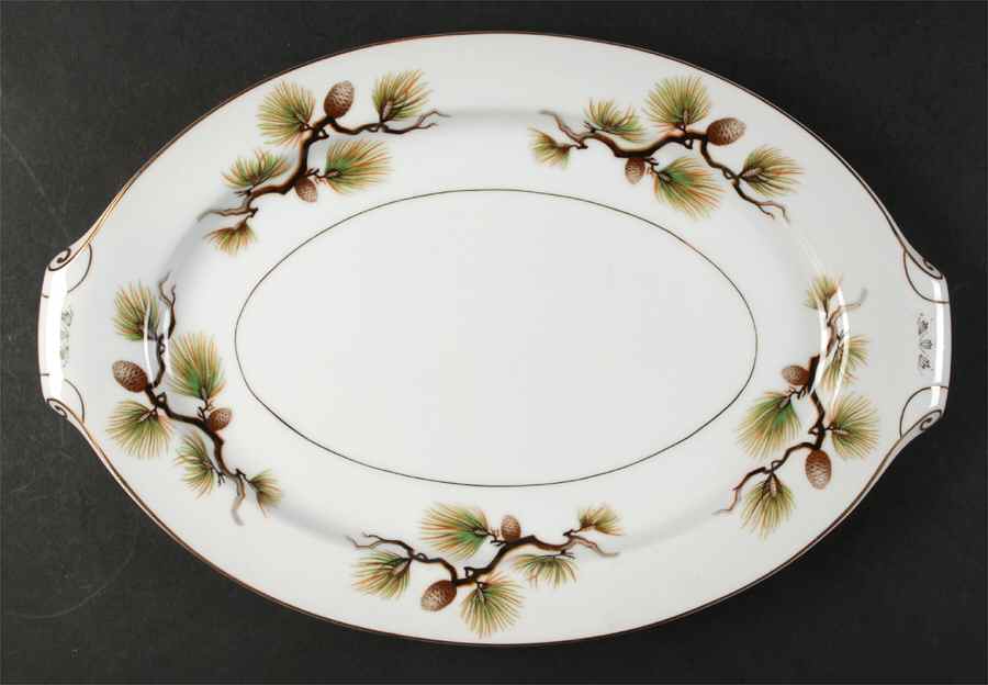 Shasta Pine White 15" Oval Serving Platter by Narumi-1