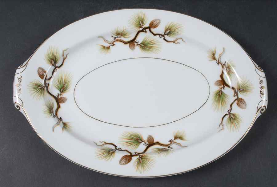Shasta Pine White 12" Oval Serving Platter by Narumi-1