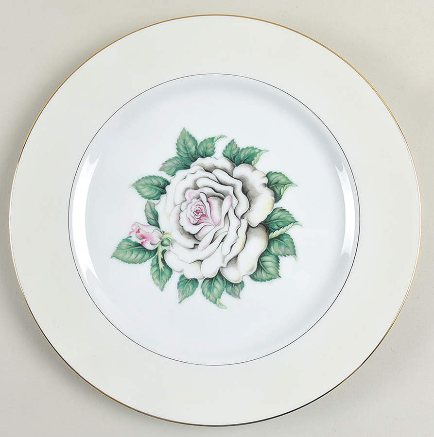 White Rose Dinner Plate by Narumi-1
