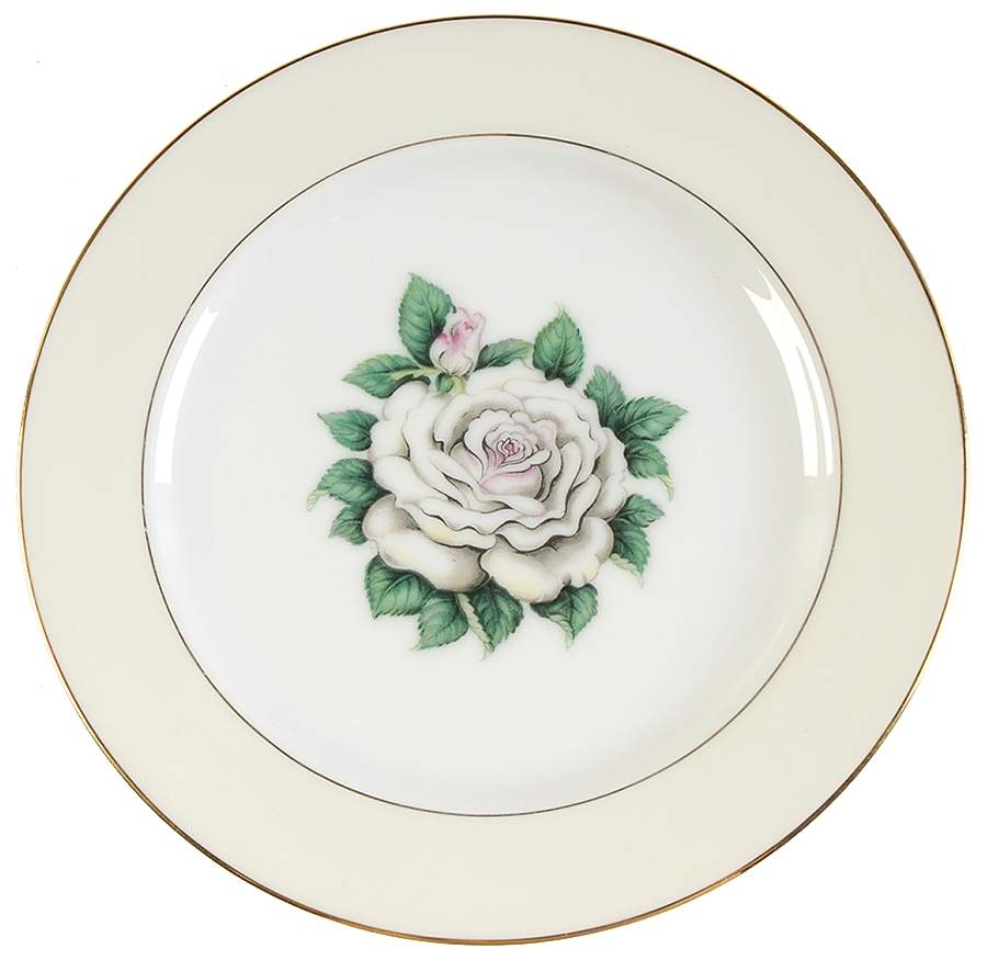 White Rose Salad Plate by Narumi-1