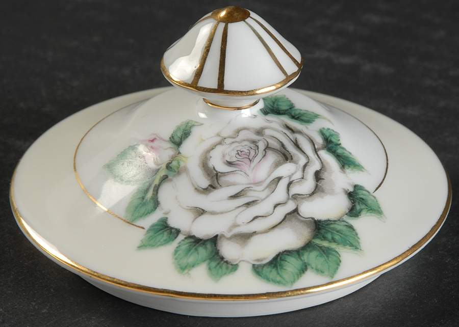 White Rose Lid for Sugar Bowl by Narumi-1