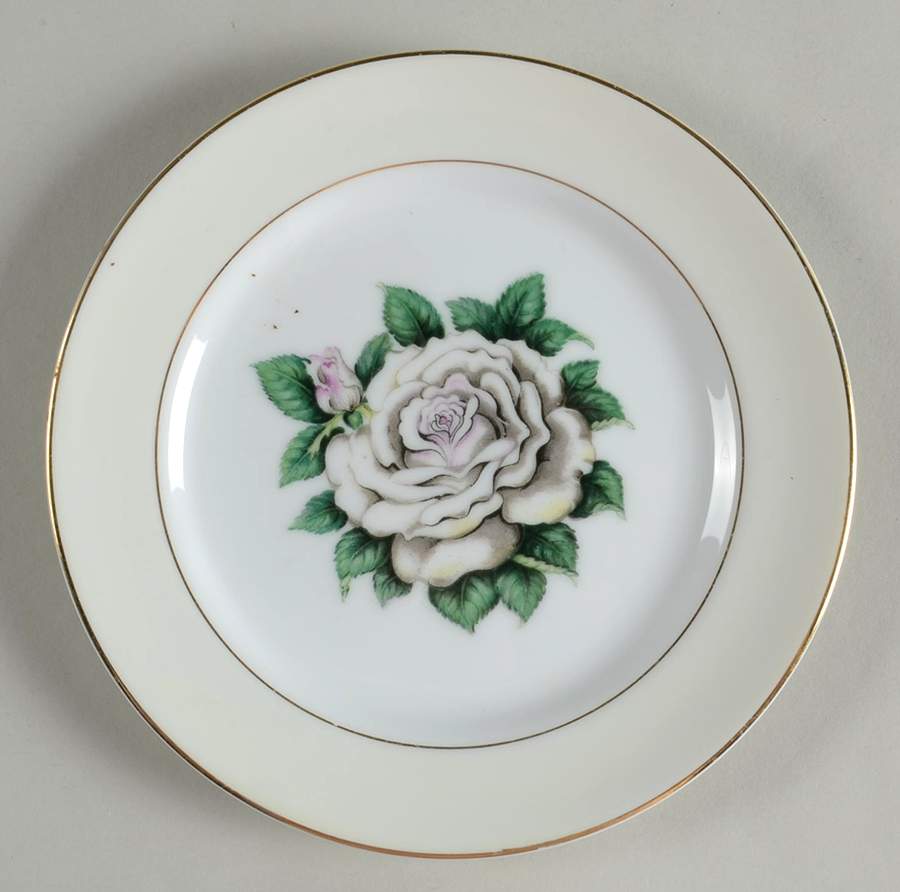 White Rose Bread & Butter Plate by Narumi-1