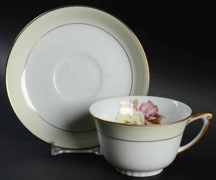 Yellow Rose Footed Cup & Saucer Set by Narumi-1