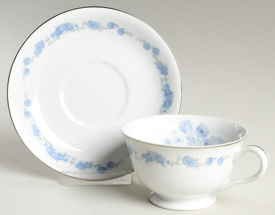 Blue Hour Footed Cup & Saucer Set by Nasco (Japan)-1