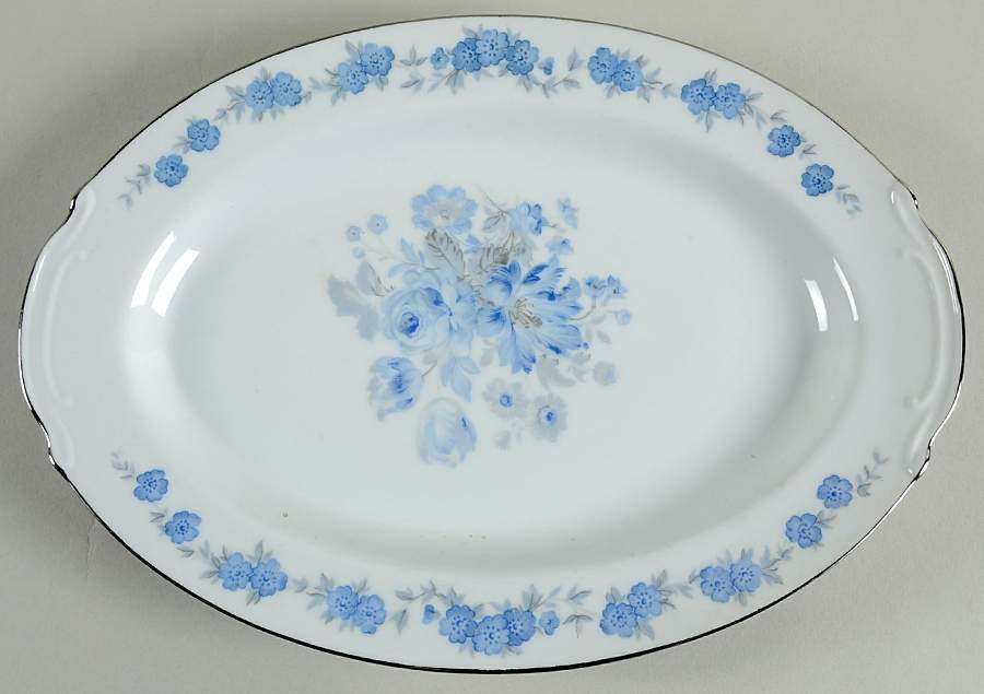 Blue Hour 12" Oval Serving Platter by Nasco (Japan)-1