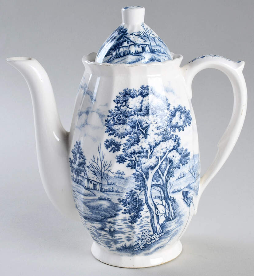 Blue River Coffee Pot & Lid by Nasco (Japan)-1