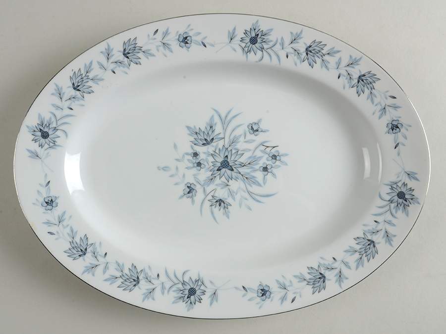 Champlain (Pointed Flowers) 12" Oval Serving Platter by Nasco (Japan)-1