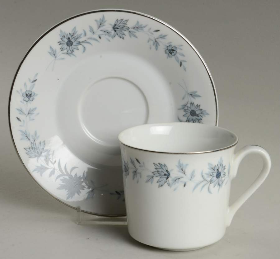 Champlain (Pointed Flowers) Flat Cup & Saucer Set by Nasco (Japan)-1