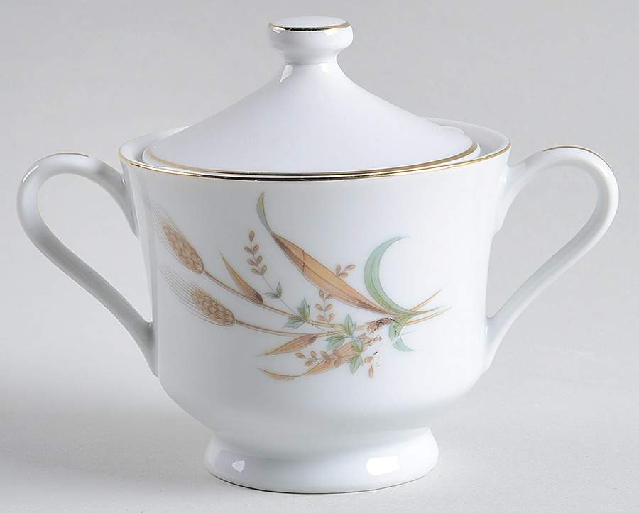 Golden Harvest Sugar Bowl & Lid by Nasco (Japan)-1
