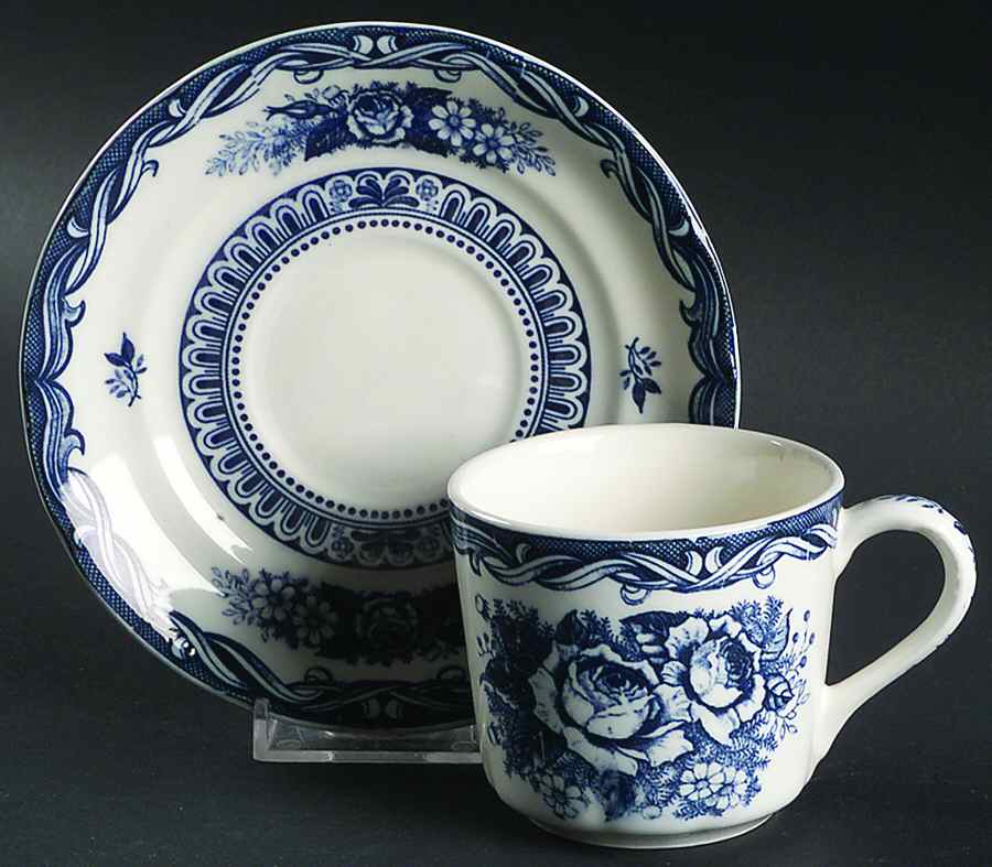 Old Vienna Flat Cup & Saucer Set by Nasco (Japan)-1