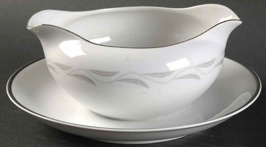 Paris Night Gravy Boat with Attached Underplate by Nasco (Japan)-1