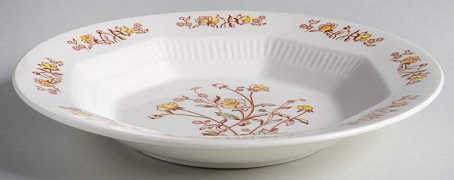Prairie Flower Rim Soup Bowl by Nasco (Japan)-1