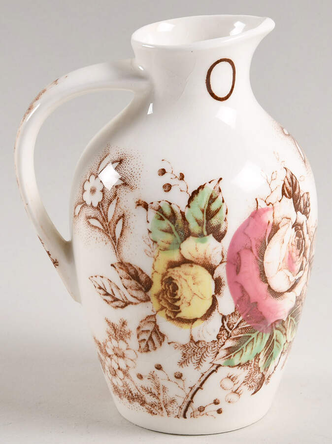 Rose Arbor Brown Multicolor Oil Cruet No Stopper by Nasco (Japan)-1