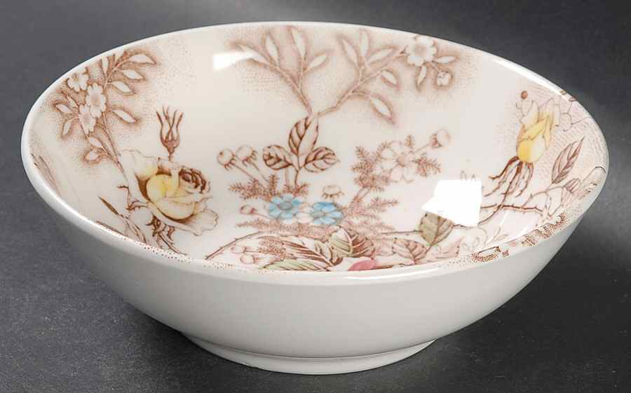 Rose Arbor Brown Multicolor Coupe Cereal Bowl by Nasco (Japan)-1