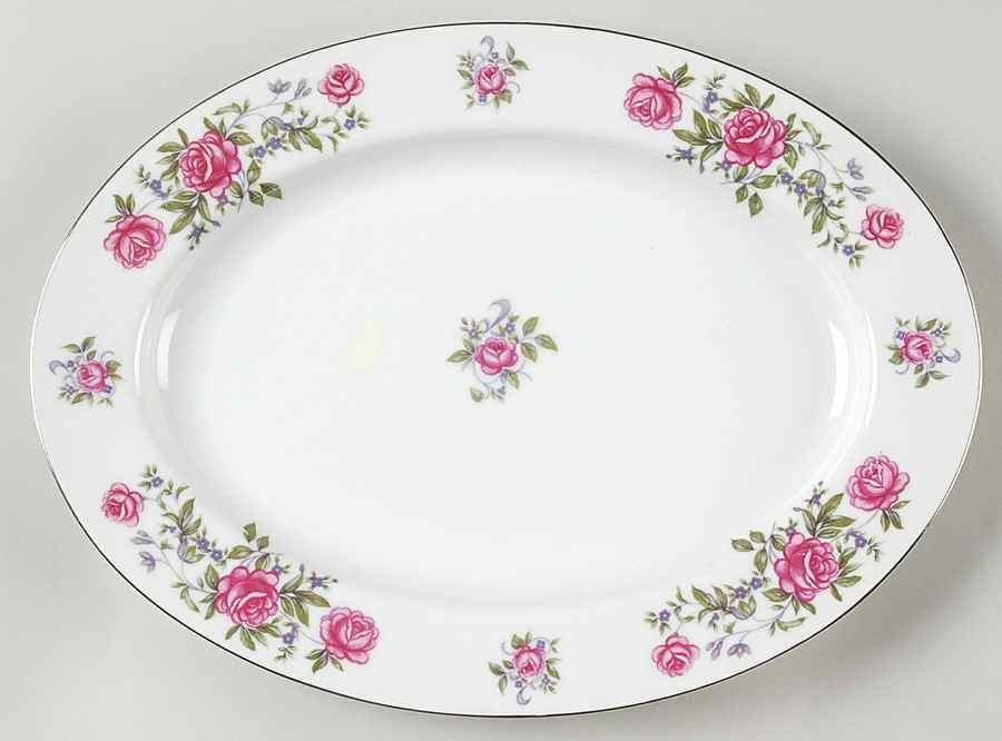 Rose Ann 12" Oval Serving Platter by Nasco (Japan)-1