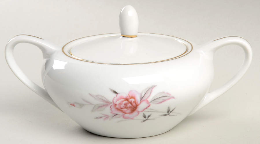 Rose Arbor Sugar Bowl & Lid by Nasco (Japan)-1