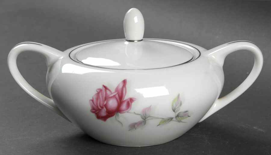 Rose Bramble Sugar Bowl & Lid by Nasco (Japan)-1