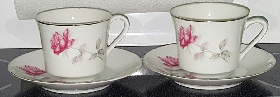 Rose Bramble Flat Cup & Saucer Set by Nasco (Japan)-1