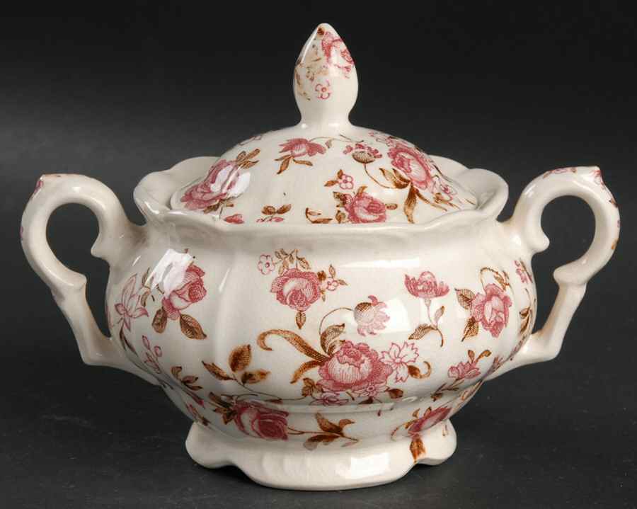 Rose Garden Sugar Bowl & Lid by Nasco (Japan)-1