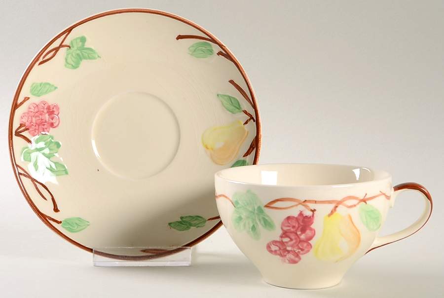 Royal Orchard Flat Cup & Saucer Set by Nasco (Japan)-1